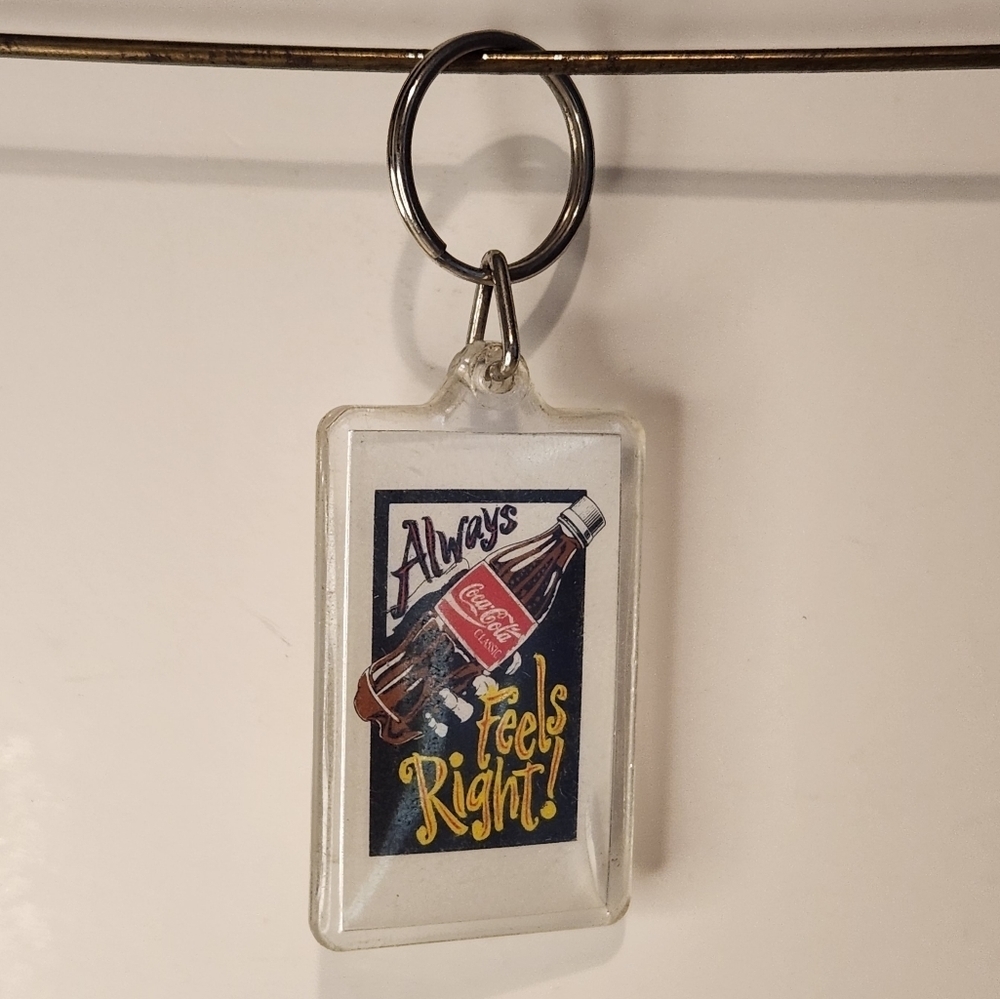 3 1/2” Vintage 1990s Classic Coca Cola “Always Feels Right” Keychain